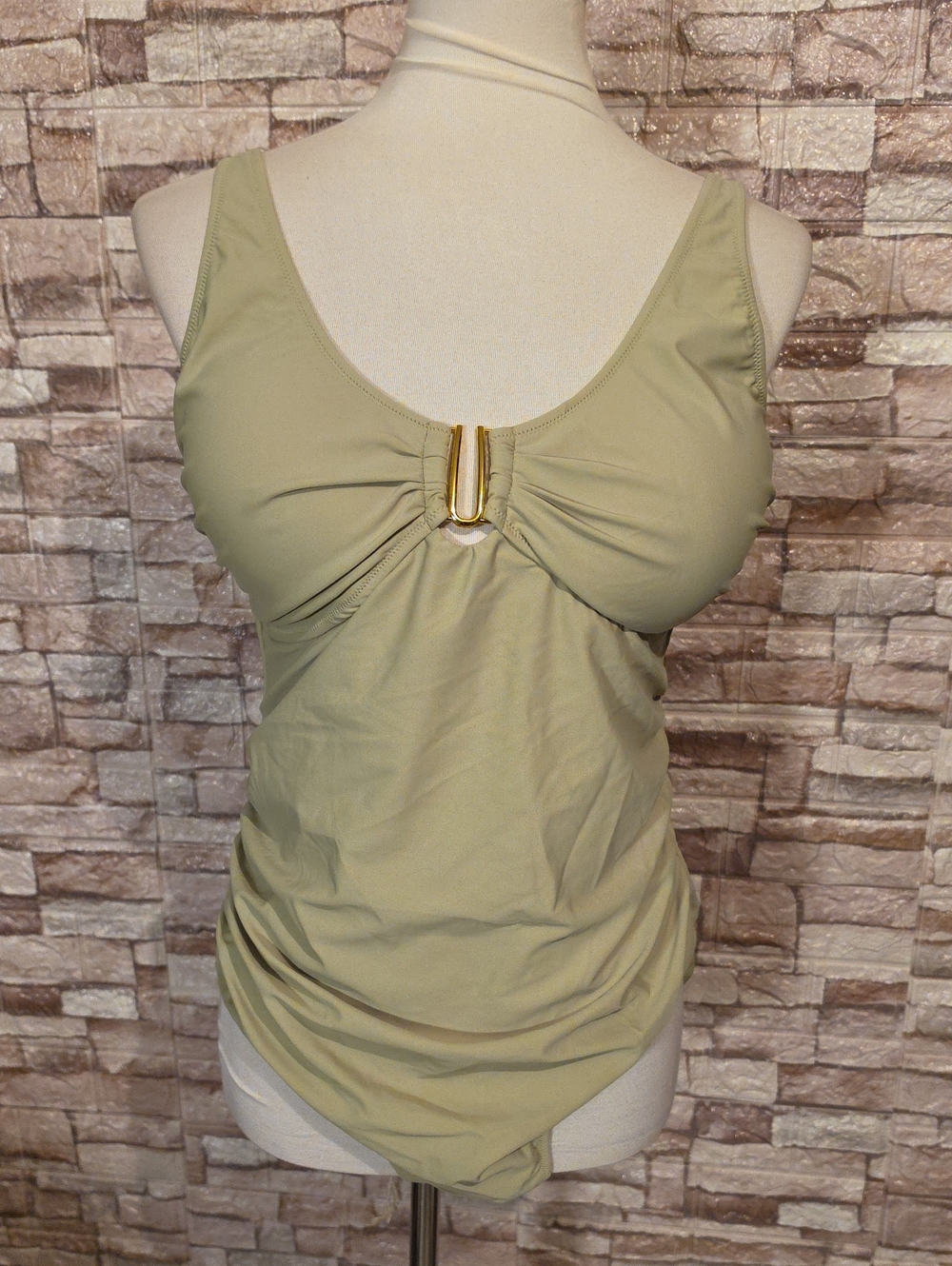BMJL Brand New Sleek Olive Green One-Piece Swimsuit